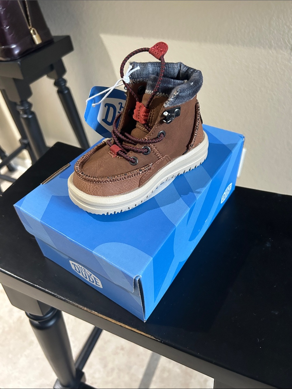 NIB Brown Kids' Hey Dude Boot 5